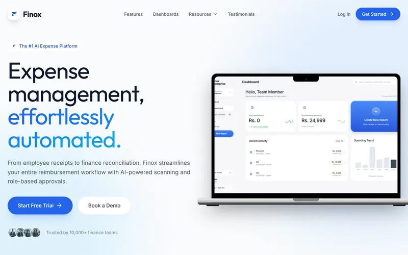 Finox: AI expense platform · SaaS